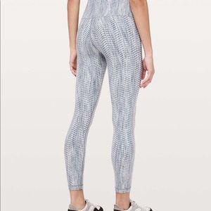 Lululemon Grey Arrow Jaquard Battleship Wunder Under Leggins size 8